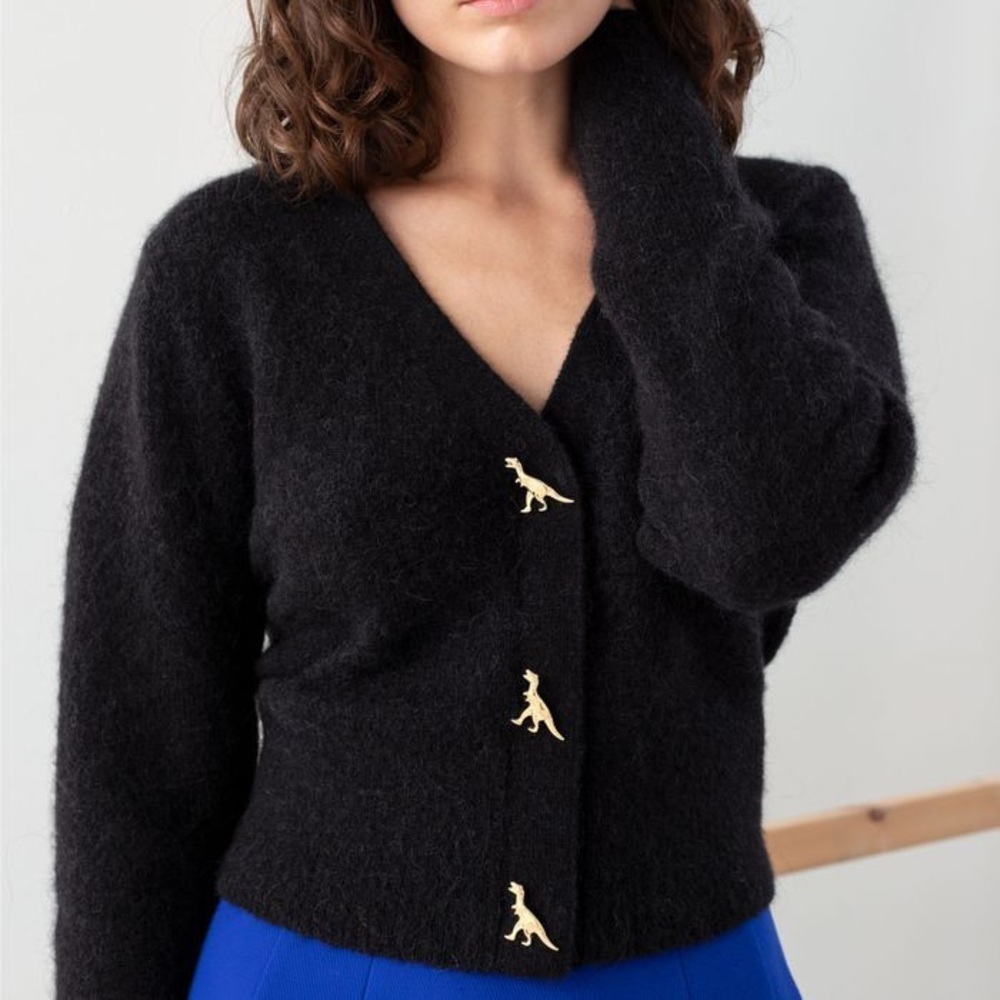 & Other Stories dinosaur button cardigan